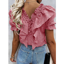 Červená károvaná bluzka-306214-01