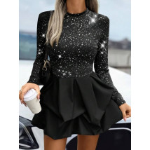 Čierne PUFFY šaty-313303-09