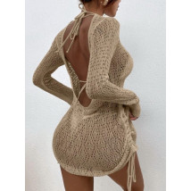 Hnedé plážové šaty-302040-05