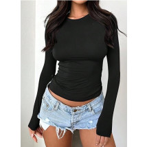 Čierny top s dlhým rukávom-308445-02