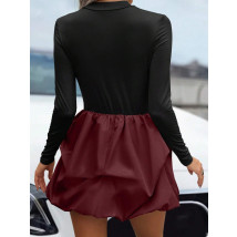 Bordovo čierne puffy šaty-314300-06