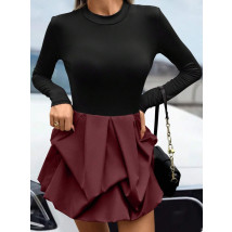 Bordovo čierne puffy šaty-314300-06