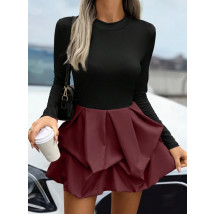 Bordovo čierne puffy šaty-314300-06