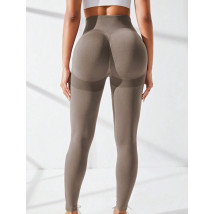 Hnedé PUSH-UP legíny s vysokým pásom-298574-02