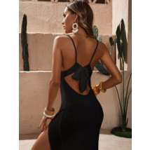 Čierne plážové šaty s rozparkom-270760-06