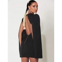 Čierne elegantné šaty s odhaleným chrbtom-270848-05