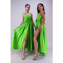 Zelené dlhé saténové šaty-266376-05
