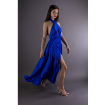 Modré dlhé saténové šaty-267335-05