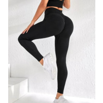 Čierne vrúbkované push-up legíny-282188-05