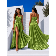 Dlhé saténové šaty MATCHA-328262-08