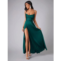 Dámske smaragdové saténové šaty-281380-05