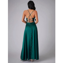 Dámske smaragdové saténové šaty-281380-05