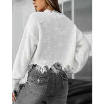 Biely krátky pletený sveter-297487-02
