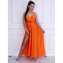 Oranžové dlhé saténové šaty-237915-02