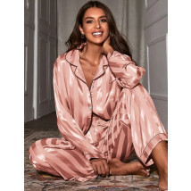 Ružové saténové pyžamo-281352-021