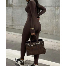 Hnedý vrúbkovaný overál-297394-01