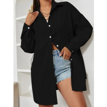 Čierna predĺžená oversize košeľa-279791-01