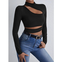 Čierny top s dlhým rukávom-308417-02