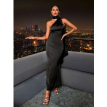 Čierne saténové dlhé šaty-281486-03