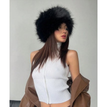 Čierna kožušinová čelenka-297538-01