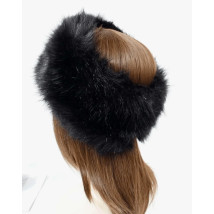 Čierna kožušinová čelenka-297538-01