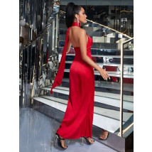 Červené saténové dlhé šaty-281529-016