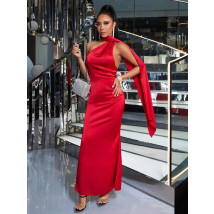 Červené saténové dlhé šaty-281529-016