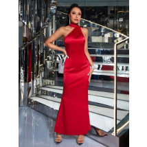 Červené saténové dlhé šaty-281529-016