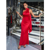 Červené saténové dlhé šaty-281529-016