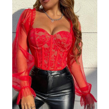 Čipkovaný korzetový top RED-297719-03