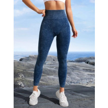 Modré push-up striekané legíny s vysokým pasom-281598-038