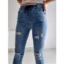 Modré elastické potrhané rifle-232821-02