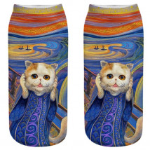 Ponožky mačacia paródia Výkrik s 3D potlačou-220995-016