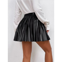 Čierna koženková mini sukňa-275597-07