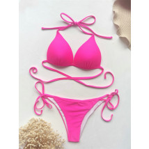 Neónovo-ružové dvojdielne plavky-263560-038