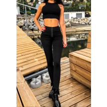 Čierne nezateplené legíny s vysokým pásom-218644-04