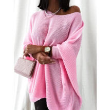 Ružový oversize sveter-274324-01