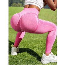 RUŽOVÉ PUSH-UP LEGÍNY S VYSOKÝM PÁSOM-280298-01