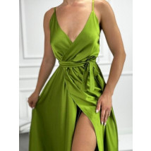 Dlhé saténové šaty MATCHA-307449-08