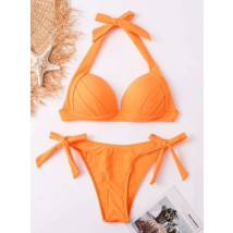 Neónovo-oranžové dvojdielne plavky-282791-011