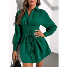 Dámske zelené šaty s viazaním-283022-022