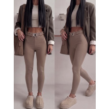 Svetlohnedé LEGGINS s opaskom-330584-03