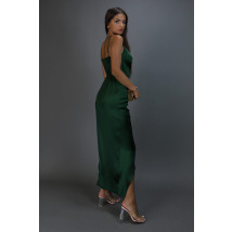 Zelené midi saténové šaty-275515-03