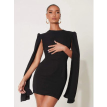 Čierne elegantné šaty s odhaleným chrbtom-270848-05