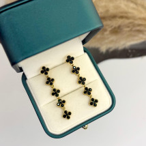 Dámske oceľové náušnice visiace zelené Agnes-321553-030