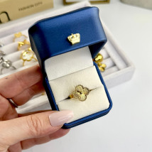 Pozlátený oceľový prsteň nastaviteľný-322077-015