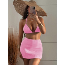 Ružový trojdielny plavkový set-327524-01
