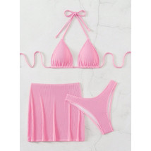 Ružový trojdielny plavkový set-327524-01