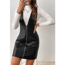 Čierne koženkové šaty-292176-01