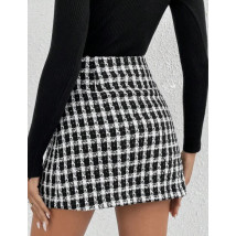 Čierno-biela károvaná sukňa-297146-03